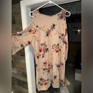 Alya Floral Cold Shoulder Sweater Dress